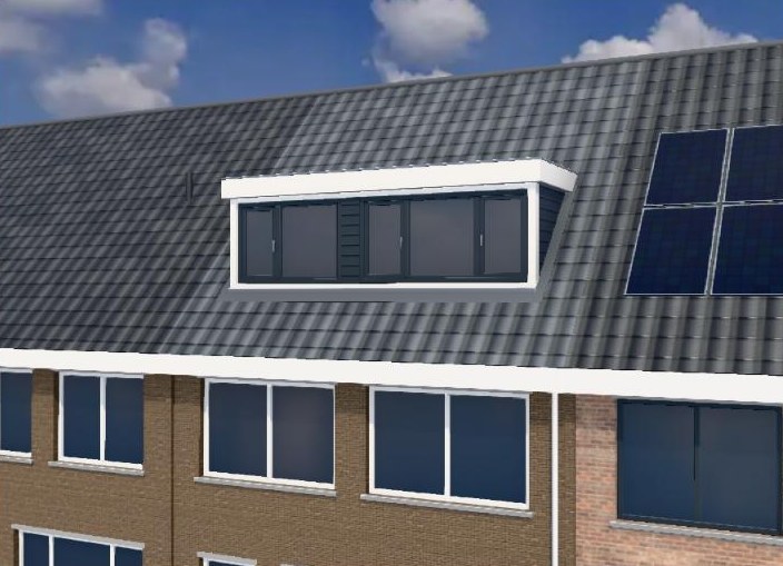 Dakkapel ontworpen in de 3D-configurator van RVK Timmer